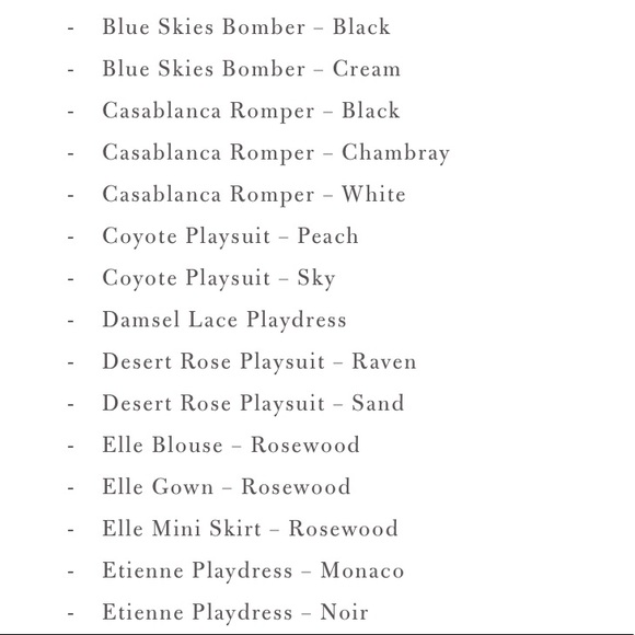 🌿 Spell and the Gypsy List of Copied Garments - Picture 3 of 8